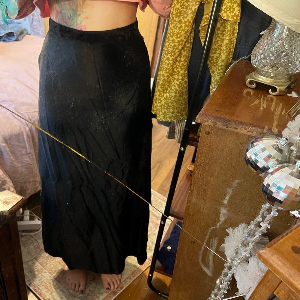 Vintage high-waisted black maxi skirt